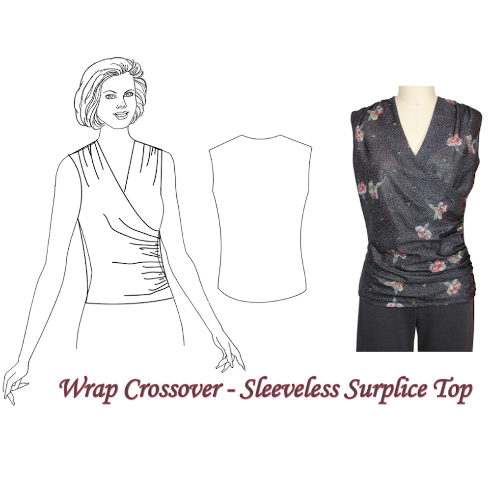 Wrap Crossover Top Sleeveless - Digital Leaflet