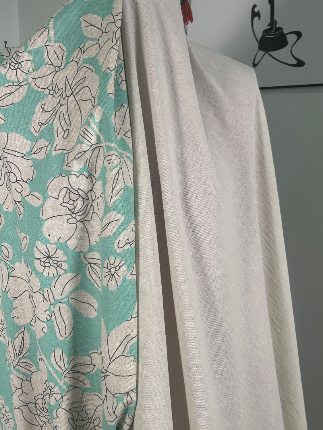Linen Rayon Print - Mint Green