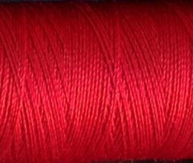 a spool of bright red Gütermann Maraflex stretch thread