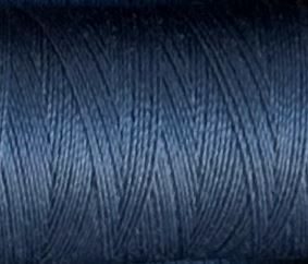 a spool of blue grey Gütermann Maraflex stretch thread