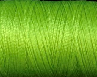 a spool of lime green Gütermann Maraflex stretch thread