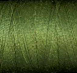 a spool of light olive green Gütermann Maraflex stretch thread