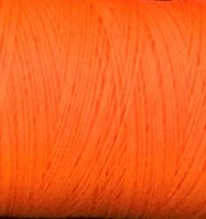 A spool of neon orange Gütermann Maraflex thread
