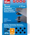 Prym Anorak Fasteners - refill 15mm black oxidized