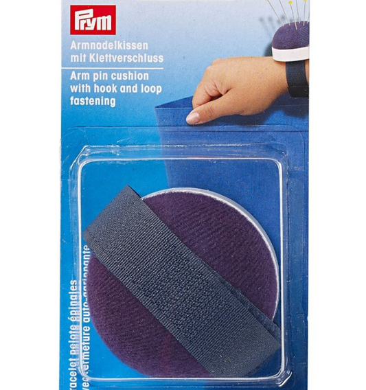 Prym Arm Pin Cushion With Hook And Loop Strap. Blue.
