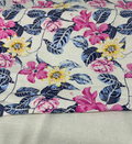 Linen Viscose Print  - Pink/Blue