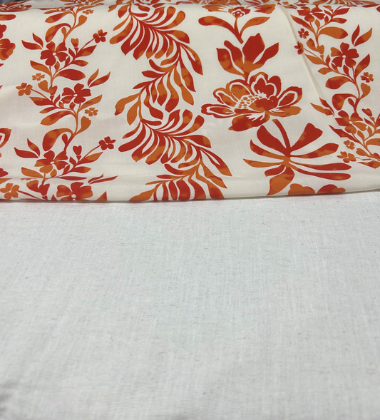 Rayon Poplin Print - Orange