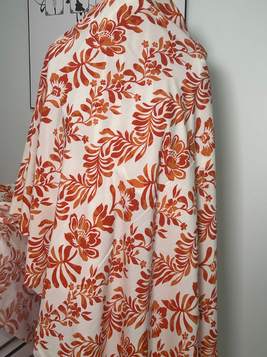 Rayon Poplin Print - Orange