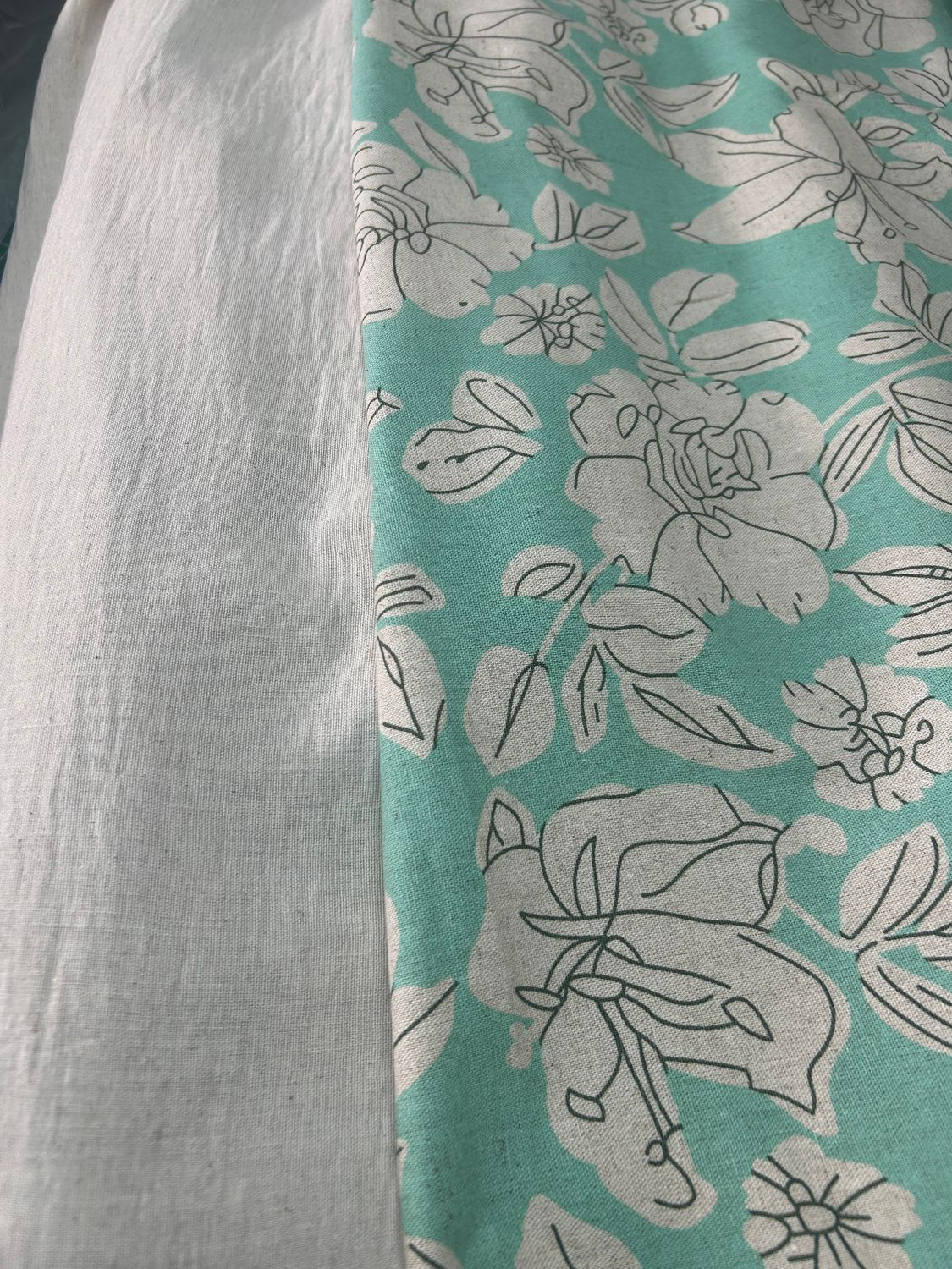 Linen Rayon Print - Mint Green