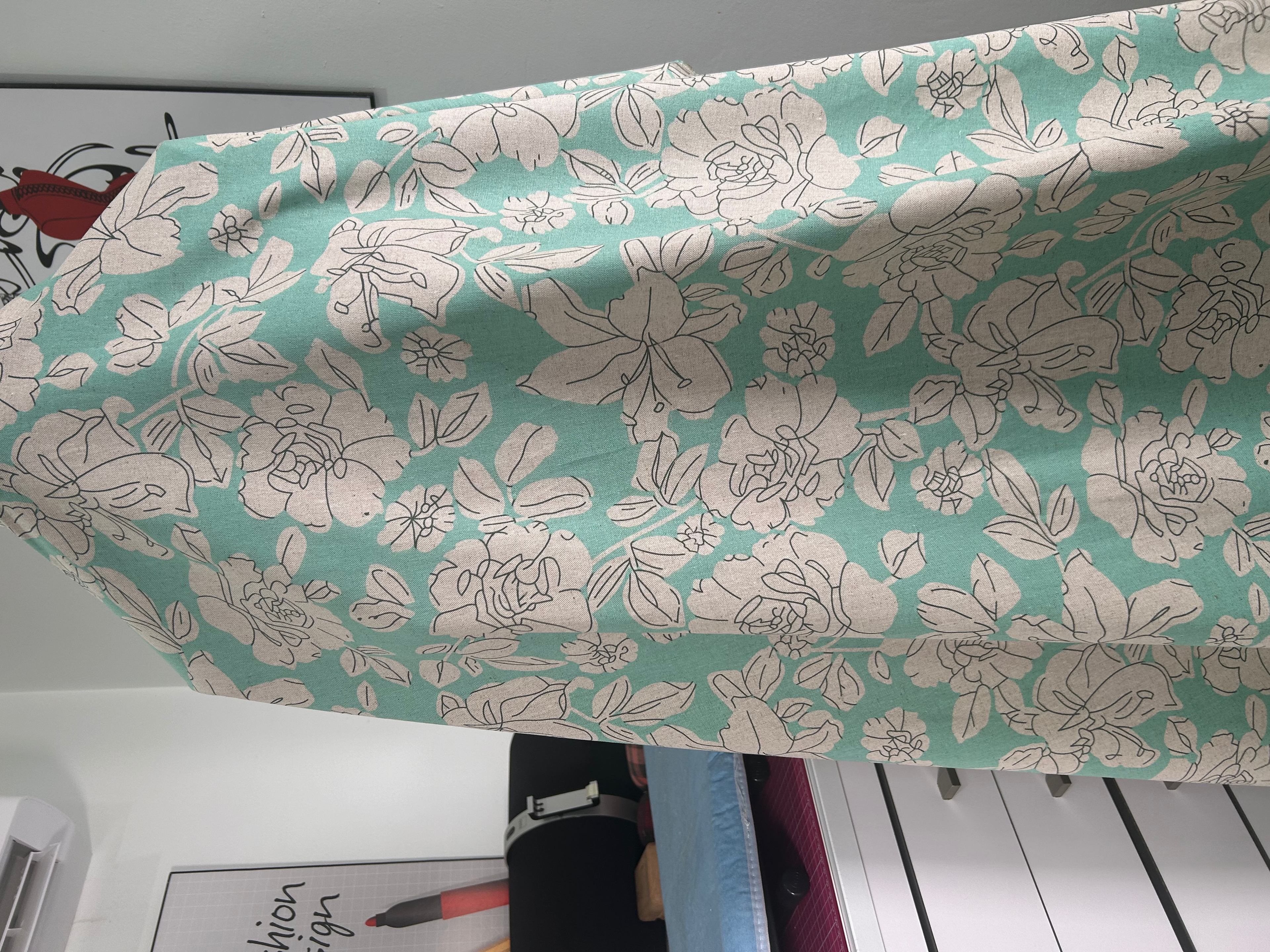 Linen Rayon Print - Mint Green