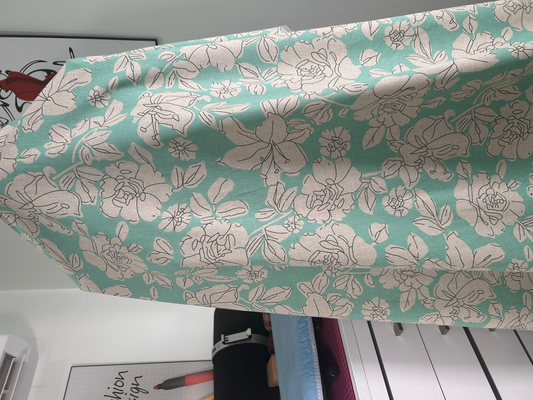 Linen Rayon Print - Mint Green