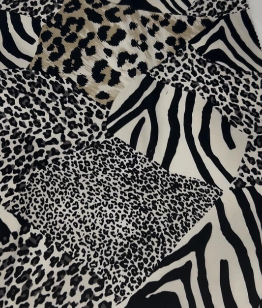 DTY Brushed Animal Print - Stretch Knit Fabric ( per meter )