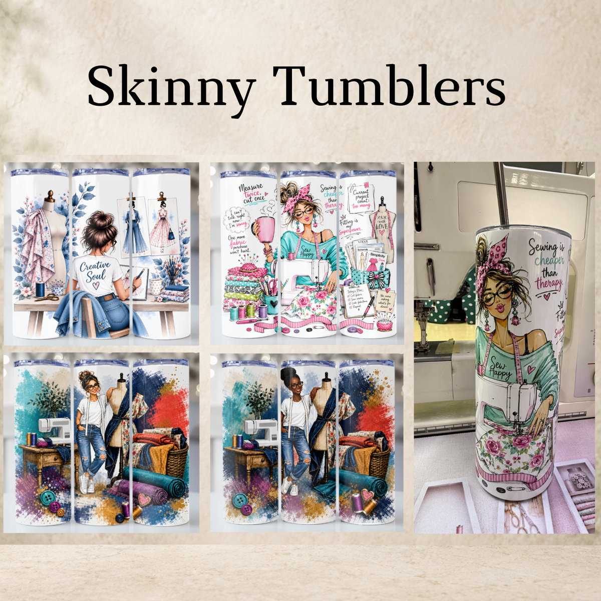 Skinny Tumblers with Metal Straws