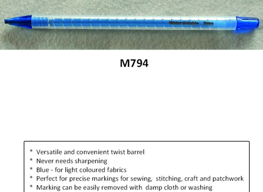Blue Water Soluble Twist Barrel Pencil - 3mm