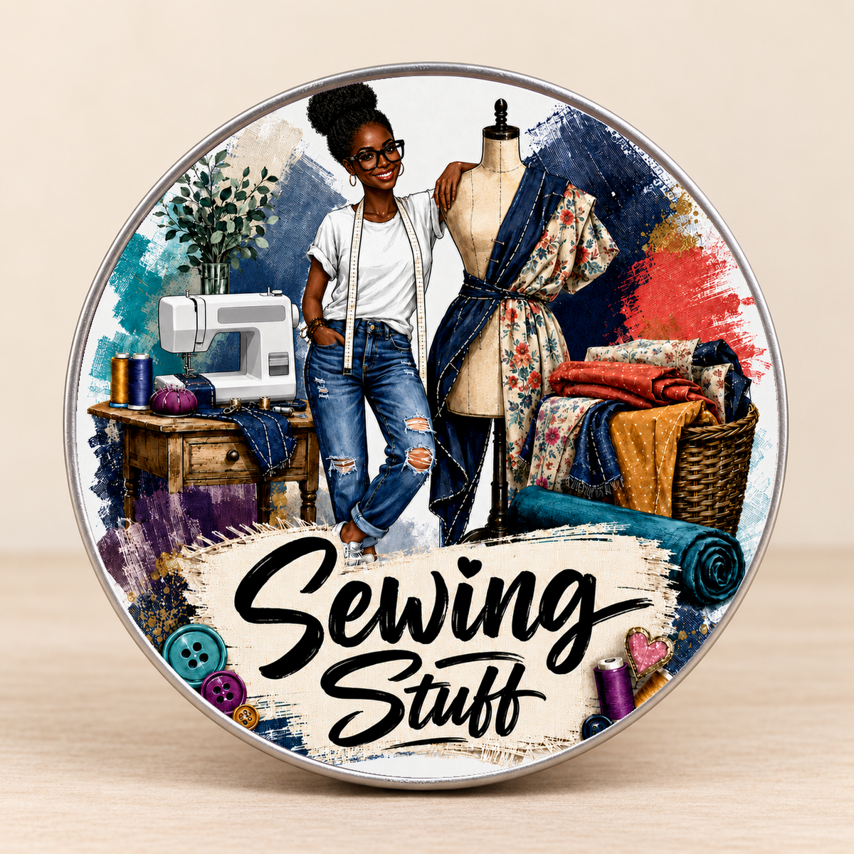 Round Sewing Tins