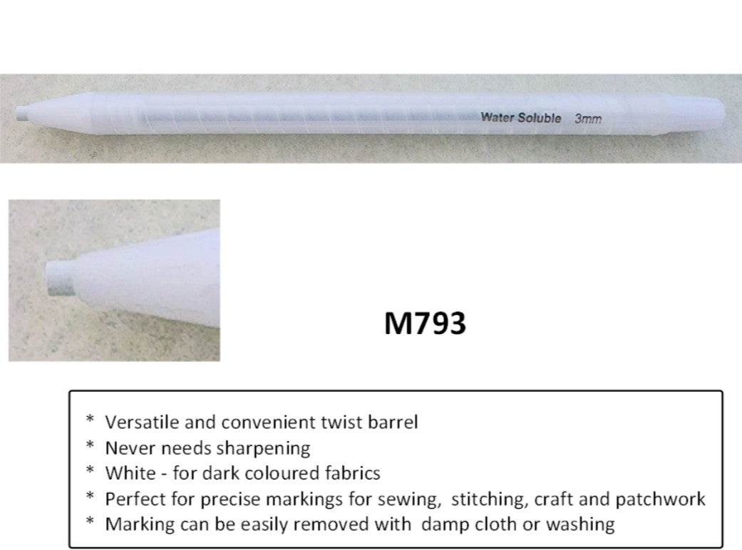 White Water Soluble Twist Barrel Pencil - 3mm