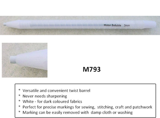 White Water Soluble Twist Barrel Pencil - 3mm
